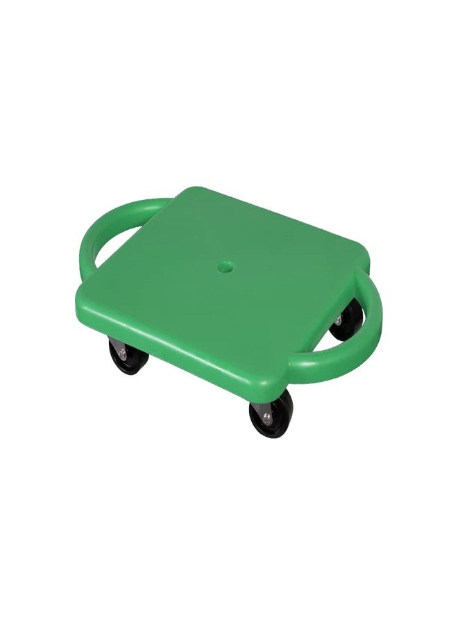 GISCO Sports Sitting Scooter Board with Handles for Kids & Children - Plastic | Flat Sitting Scooter with Casters for Kids | Gym Activities Equipment Elementary School (Green) - Image 1